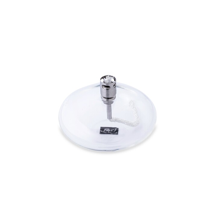 Oil lamp glass - Disc - Silver - 10 cm
