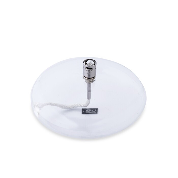 Oil lamp glass - Disc - Silver - 14 cm