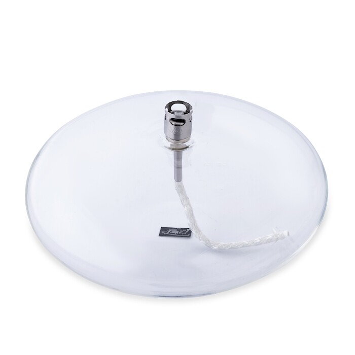 Oljelampa glas - Disc - Silver - 18 cm