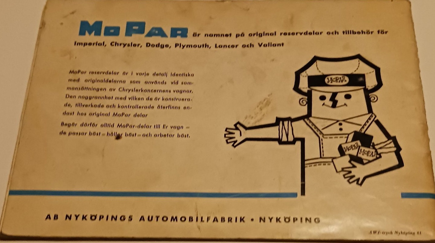 1961 Imperial Chrysler Dodge Plymouth Instruktionsbok svensk - 3