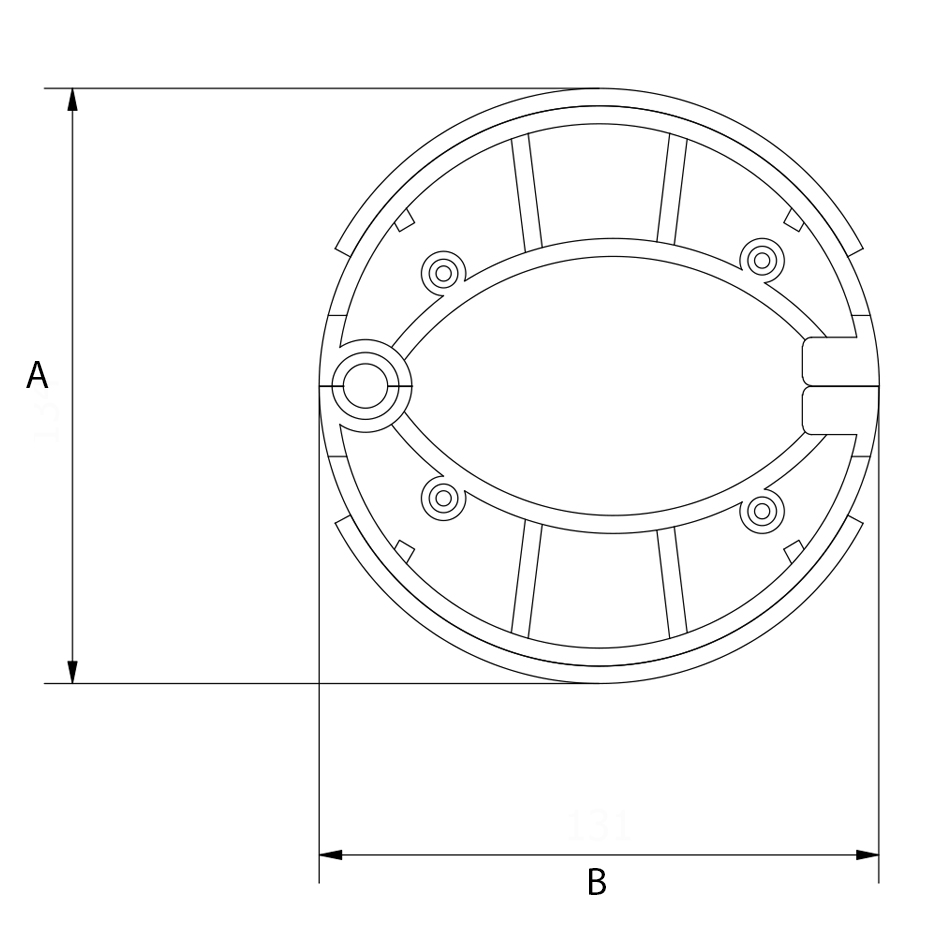 Bremsbacken NTS für Puch Racing/Hercules (140mm Nabe) - 2