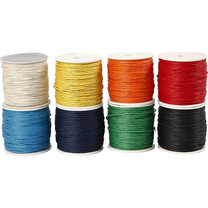Bomullssnöre 1mm mix 8x40m - 2