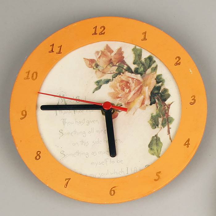 Klocka med träram 15cm plywood - 9