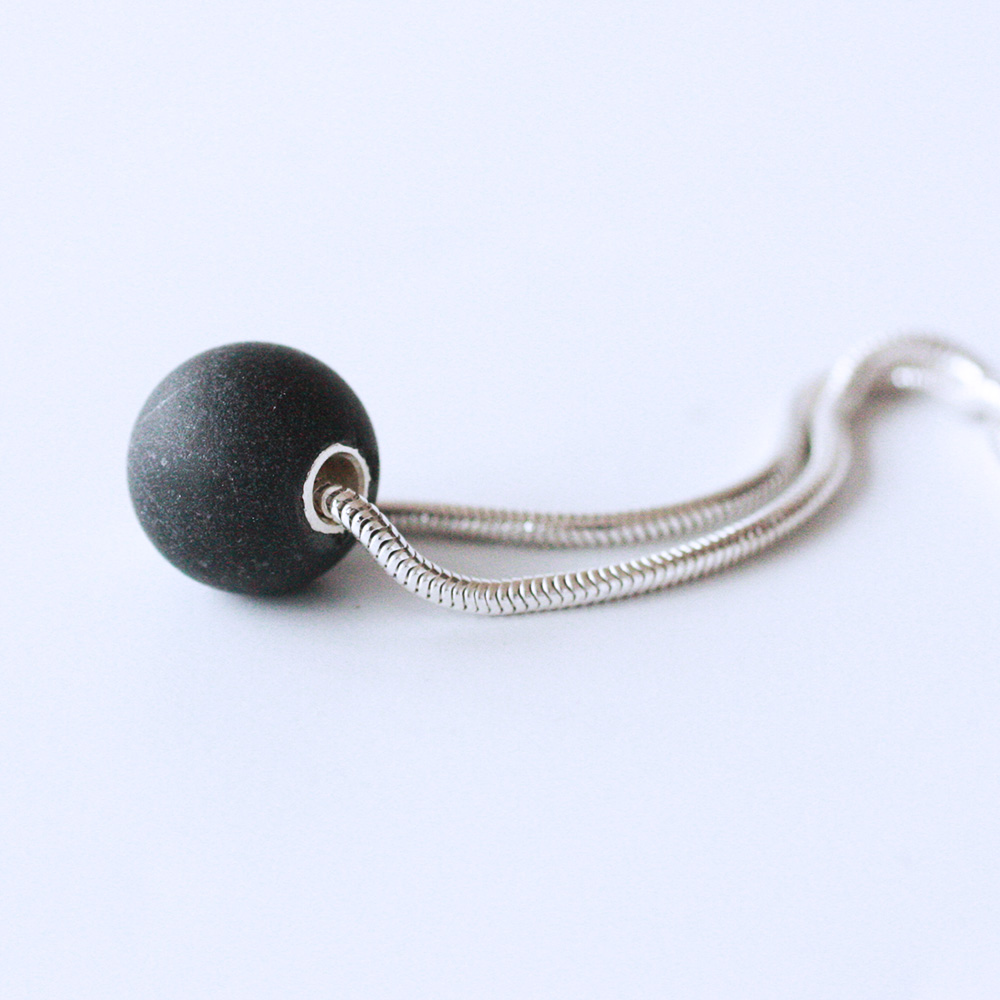 Boj - sterling silver necklace with spherical stone - 3