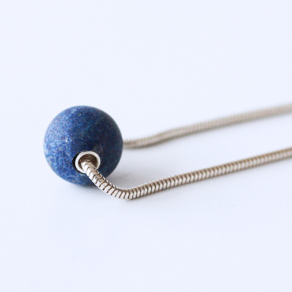 Boj - sterling silver necklace with spherical stone - 5