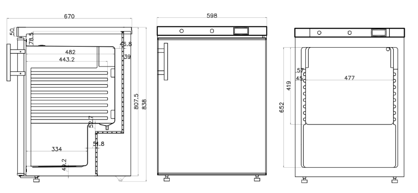 Stainless steel refrigerator, 200 liters, + 0 ° / + 8 ° C - 3