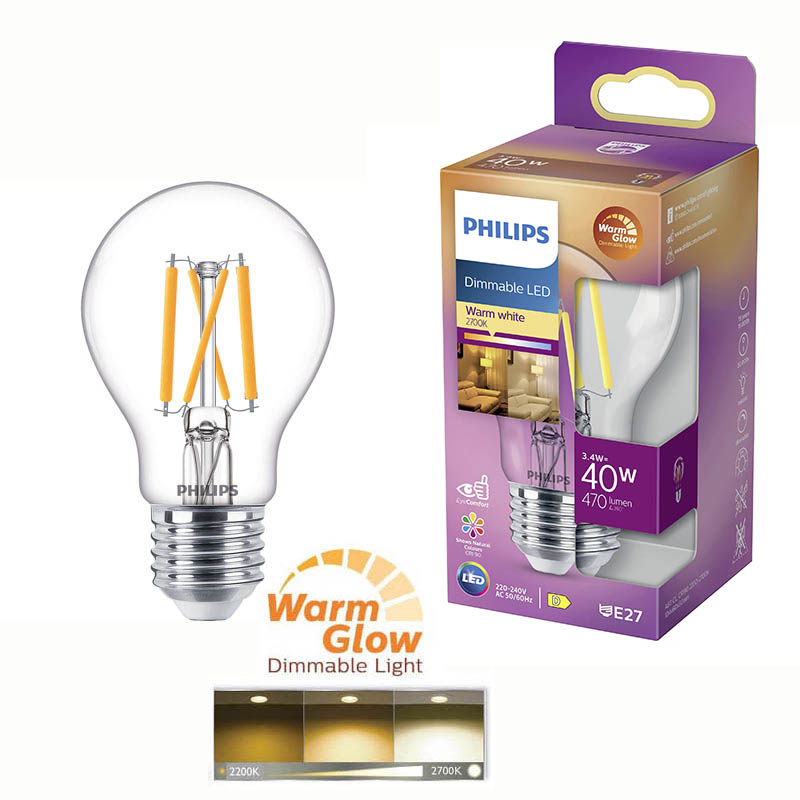 Philips Ledlampa normal 5W (40W) E27 dimbar wg