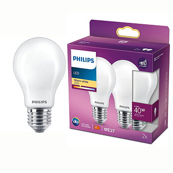 Philips Ledlampa normal 4,3w (40w) E27 2-pack  frostad