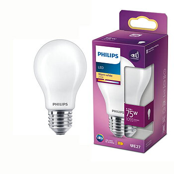 Philips Ledlampa normal 8,5W (75W) E27 frostad