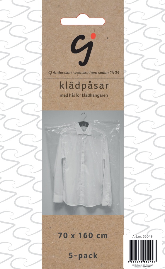 Klädpåsar 70 x 160 cm, 5-pack