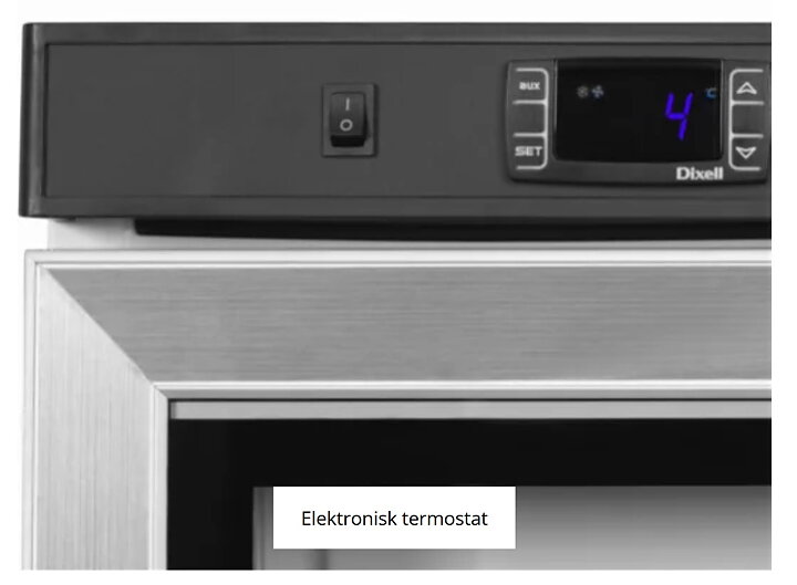 Displaykyl UR200SG, 136 liter, rostfritt stål