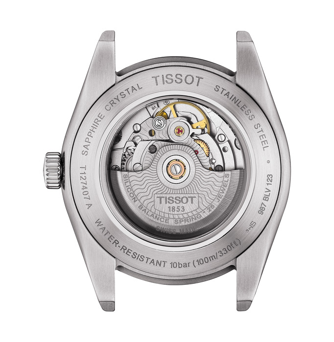 T127.407.11.051.00 Tissot Gentleman Powematic 80 Silicium 40 svart  baksida