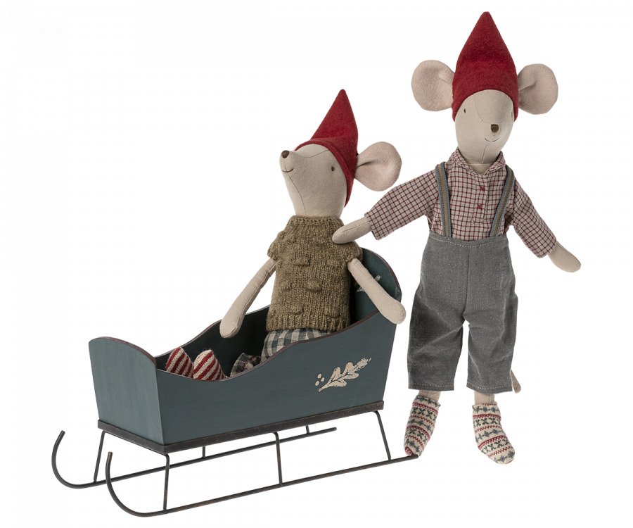 Maileg - Sleigh, Medium green - 3