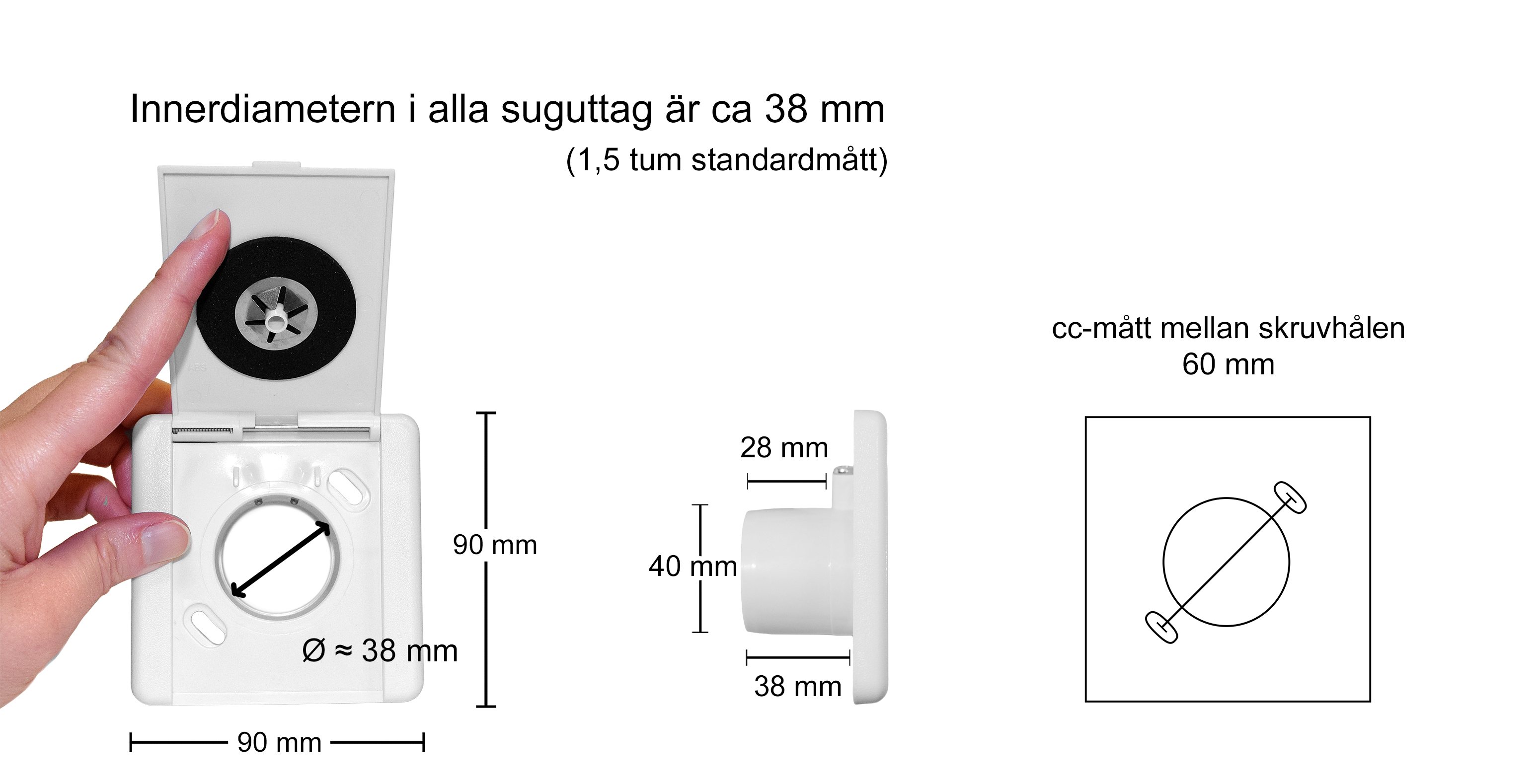 Suguttag ES, plast vit - 4
