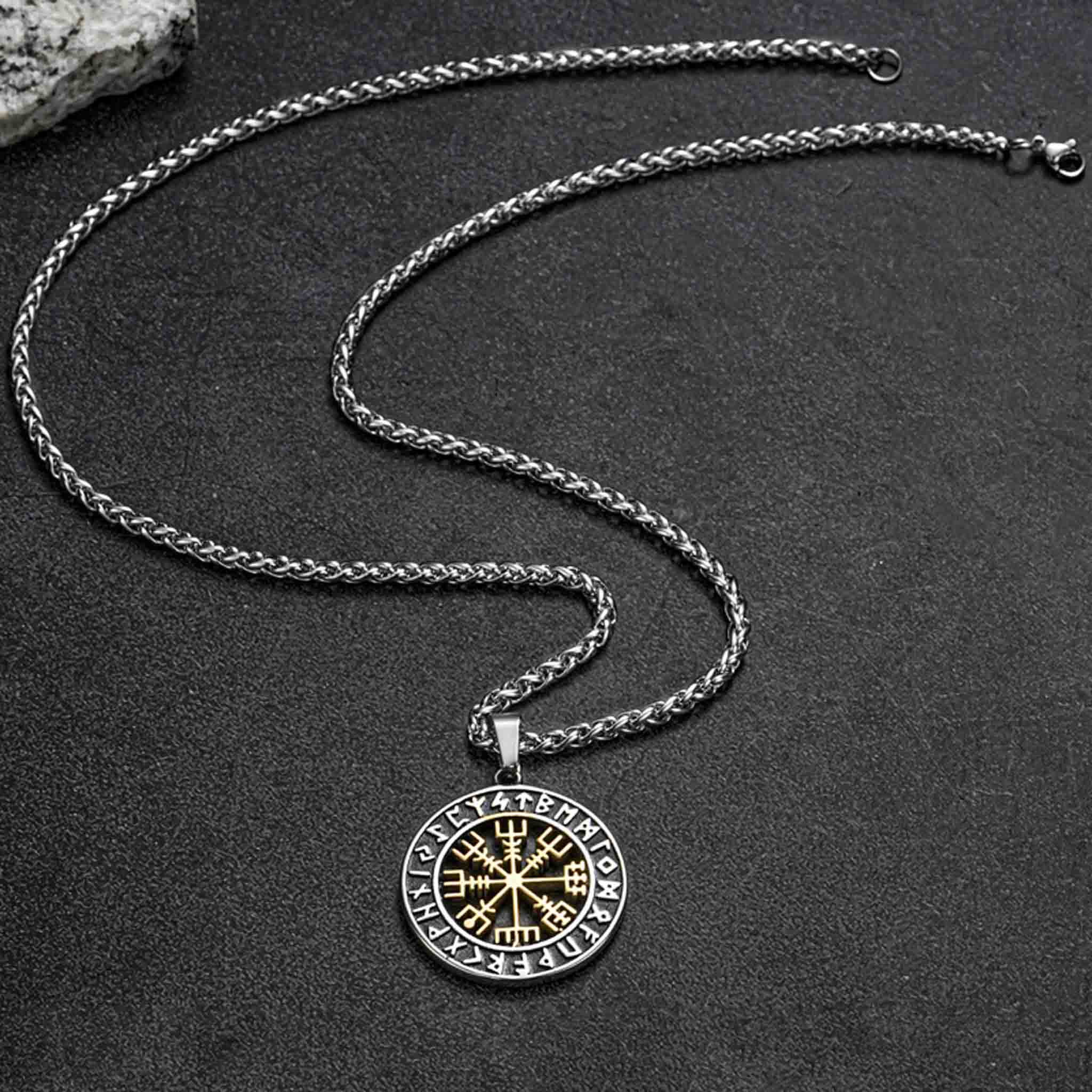 Vegvisir Viking Compass – Viking Halsband Amulett (Flera val) - 5