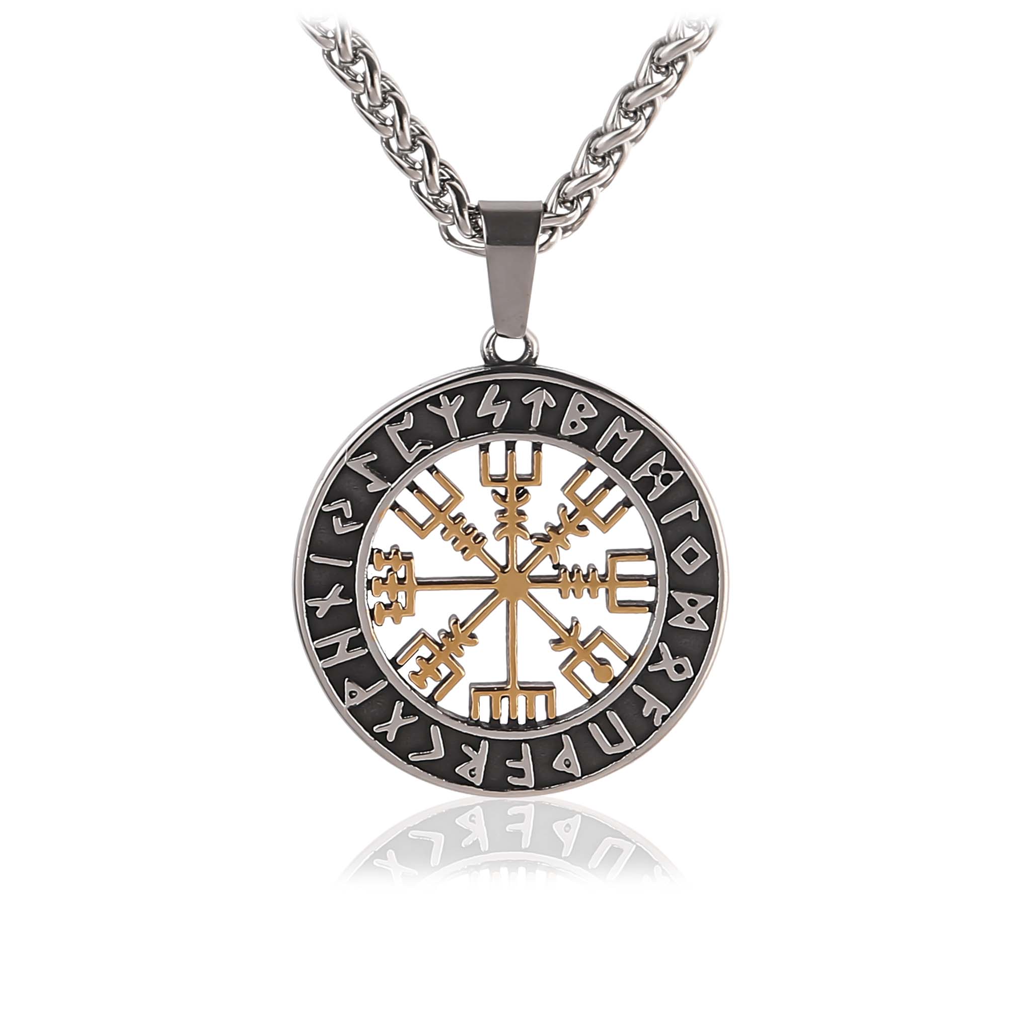 Vikingahalsband Vegvisir i guld
