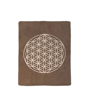 Biofotonfilt 200 x 150 cm - Naturvit - Beige med  Flower of LIfe