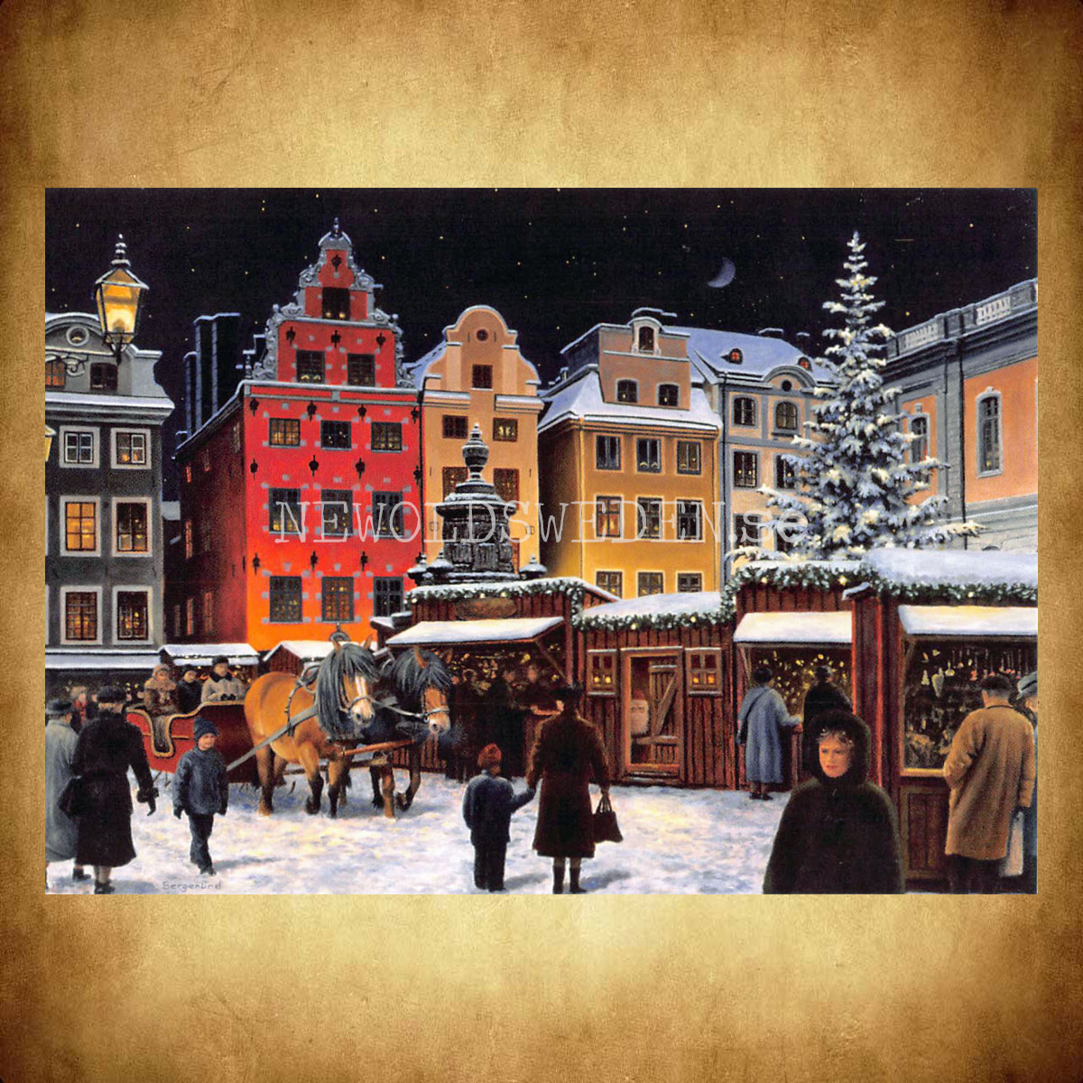 Julmarknaden Vykort 505 Jan Bergerlind - 905 - 2