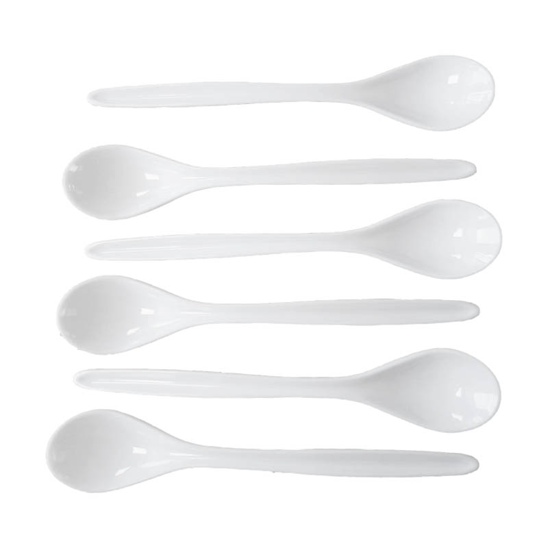 Äggsked vit plast, 6-pack äggskedar