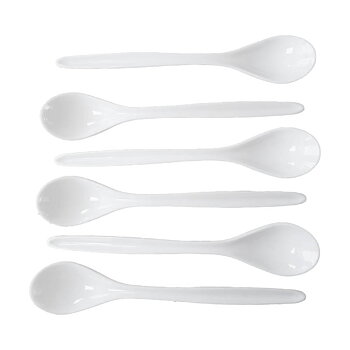 Äggsked vit plast, 6-pack äggskedar
