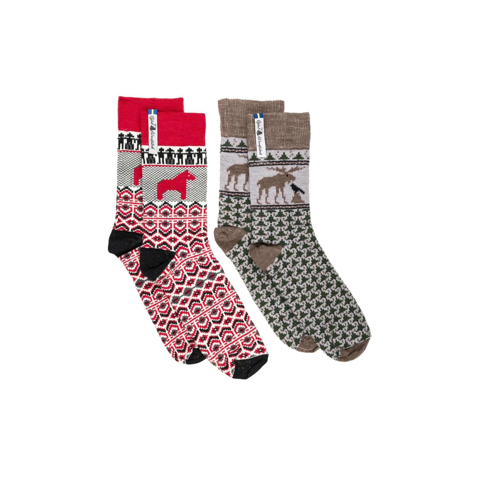 2 PAIRES SWEDISH, CHAUSETTES EN LAINE MÉRINO