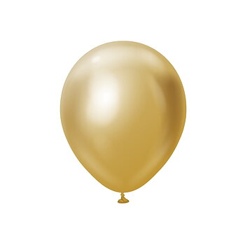 28cm Chrome Guld  ballong - Kalisan - 10-pack
