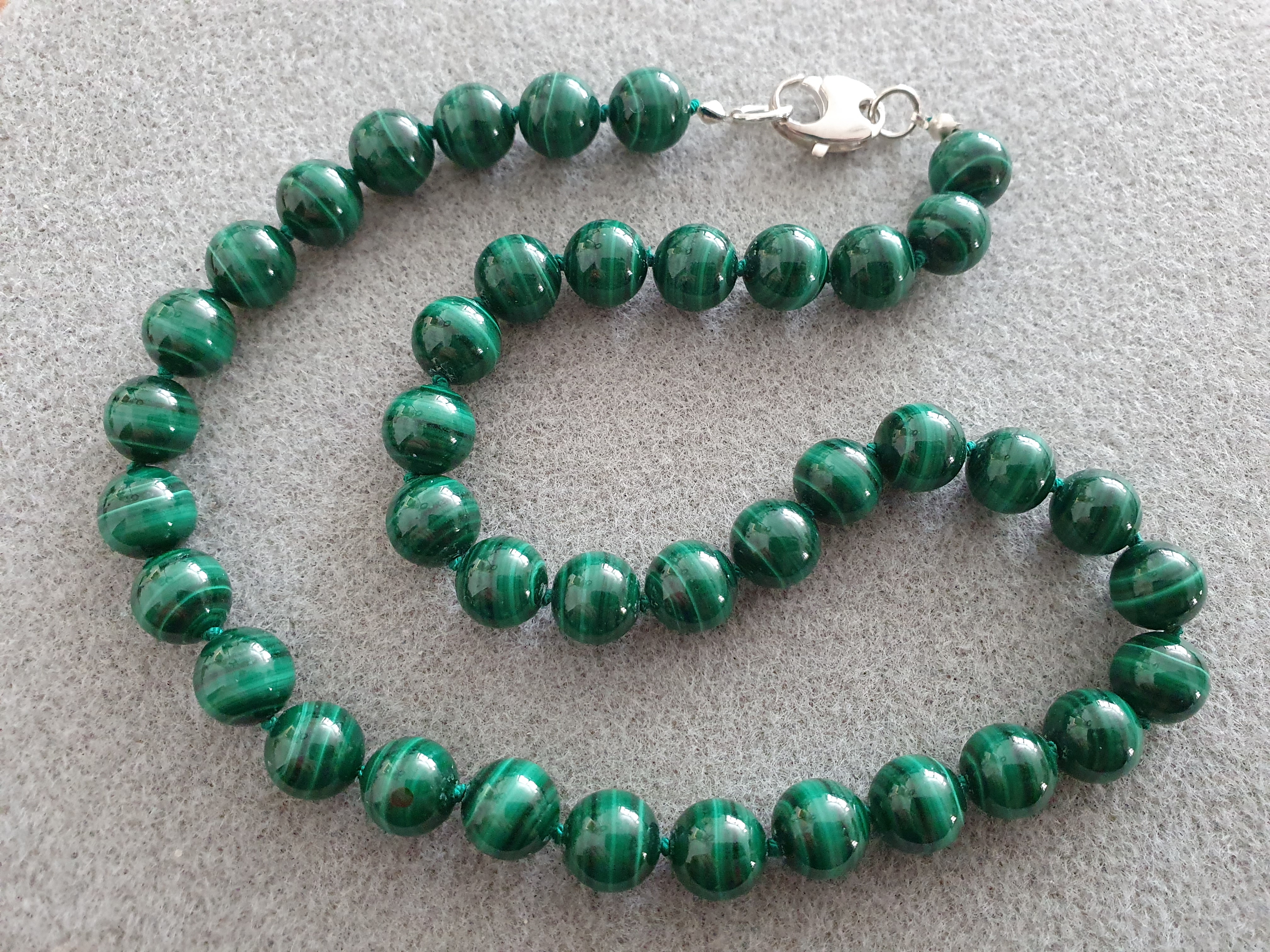 Malachite necklace, 925-silver