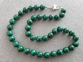 Malachite necklace, 925-silver
