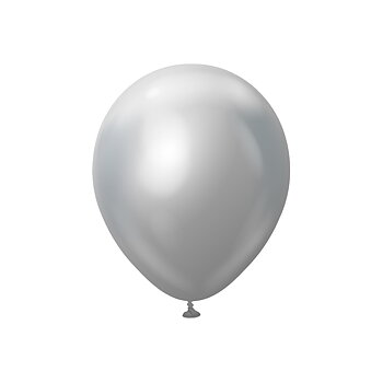 28cm Chrome Silver  ballong - Kalisan - 10-pack