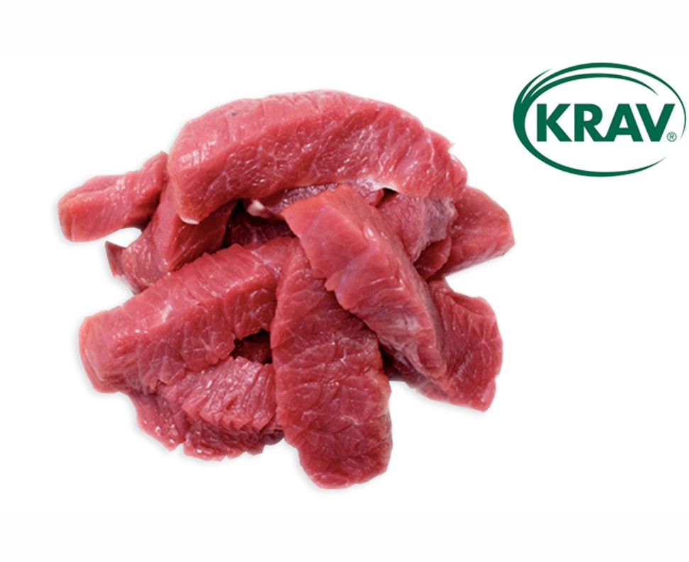 KRAV nötkött strimlat. Jmf-pris kr/kg: