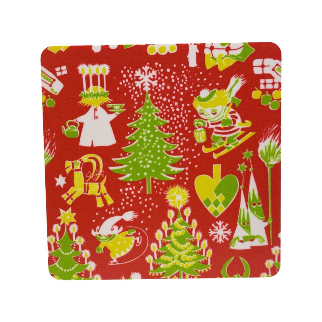 Mumin Glasunderlägg - Christmas Pattern