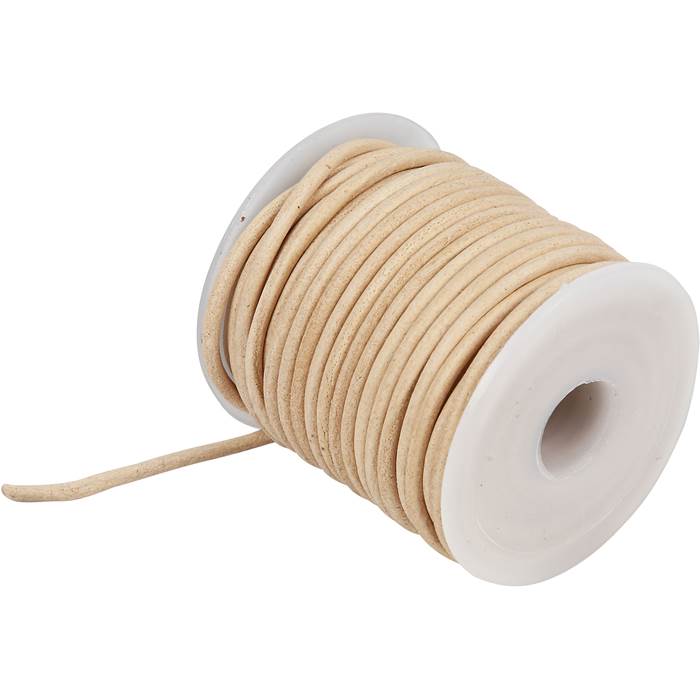 Lädersnöre 2mm 10m natur - 2