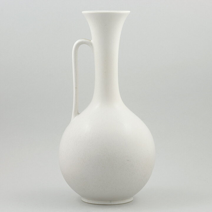 Gunnar Nylund (1950s) White Crystalline Vase with Handle (29 cm)