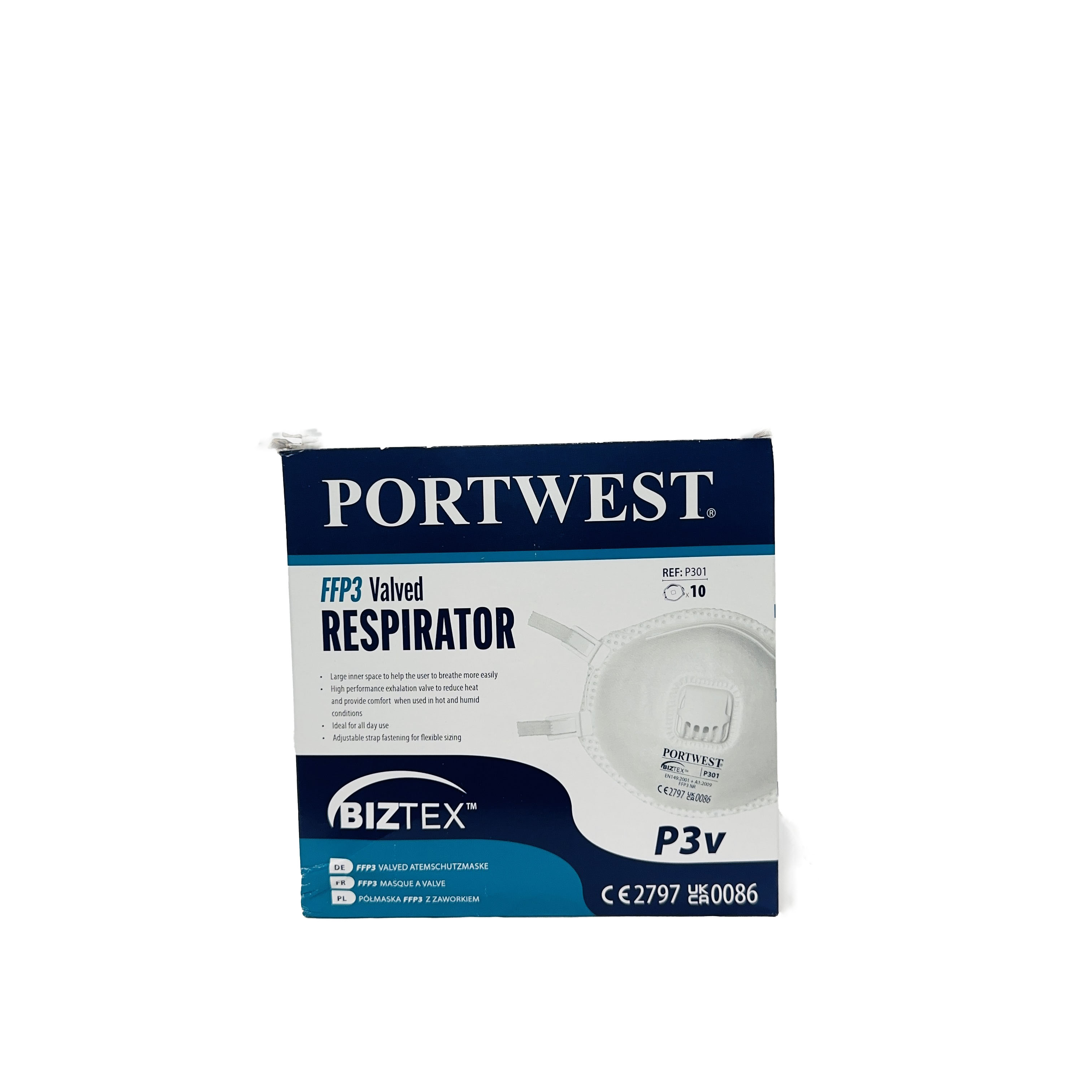 Filterande Halvmask FFP3 med ventil  (10 st)