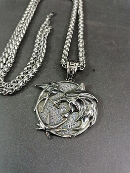 Witcher Halsband i Rostfrittstål - 3 medallion