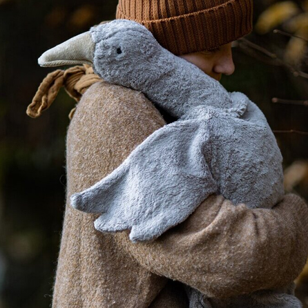 Senger Naturwelt Stor Gås Gosedjur med Värmekudde Grå Cuddly - 3