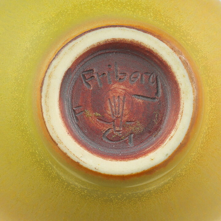 Berndt Friberg (1964) Unique Yellow Haresfur Vase 7,5 cm