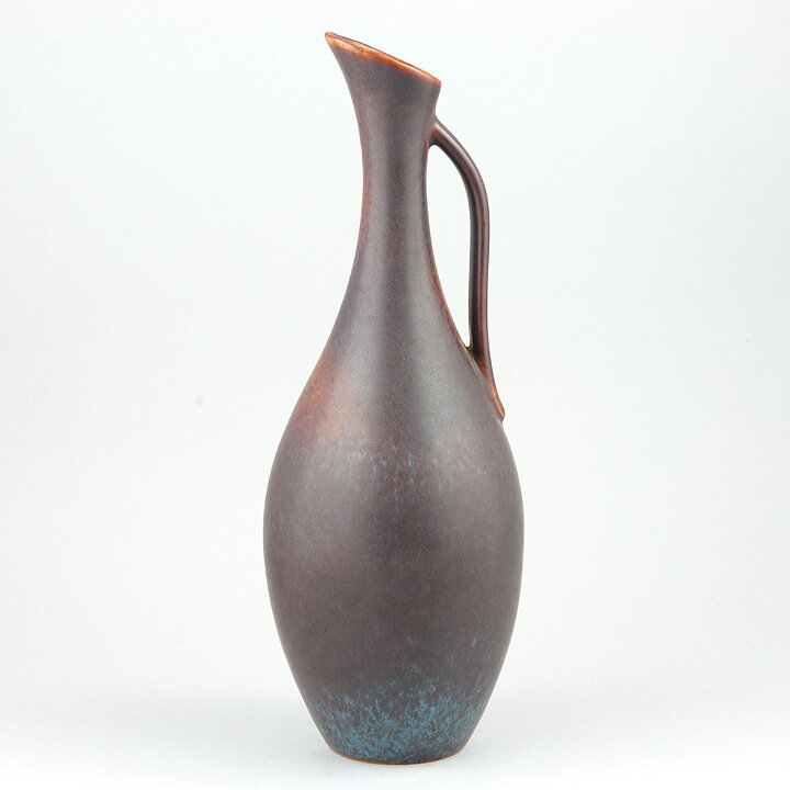 Gunnar Nylund (ARB 1950s) Brown and Turquoise Handle Vase 26 cm