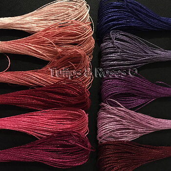 Linen hand sewing thread 16/2 Pink and purple hues
