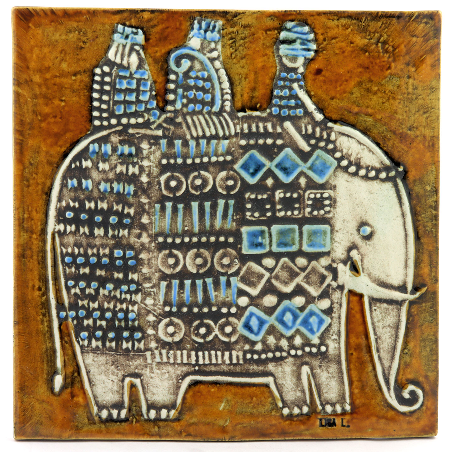 リサラーソン Unikシリーズ 象 陶板 1961年 23cm