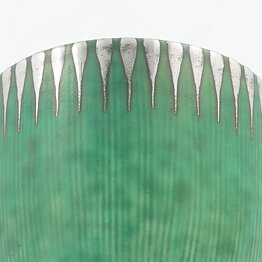 Wilhelm Kåge (Argenta 1950s) Green Mimiatyre Cylinder Vase 5,5 cm