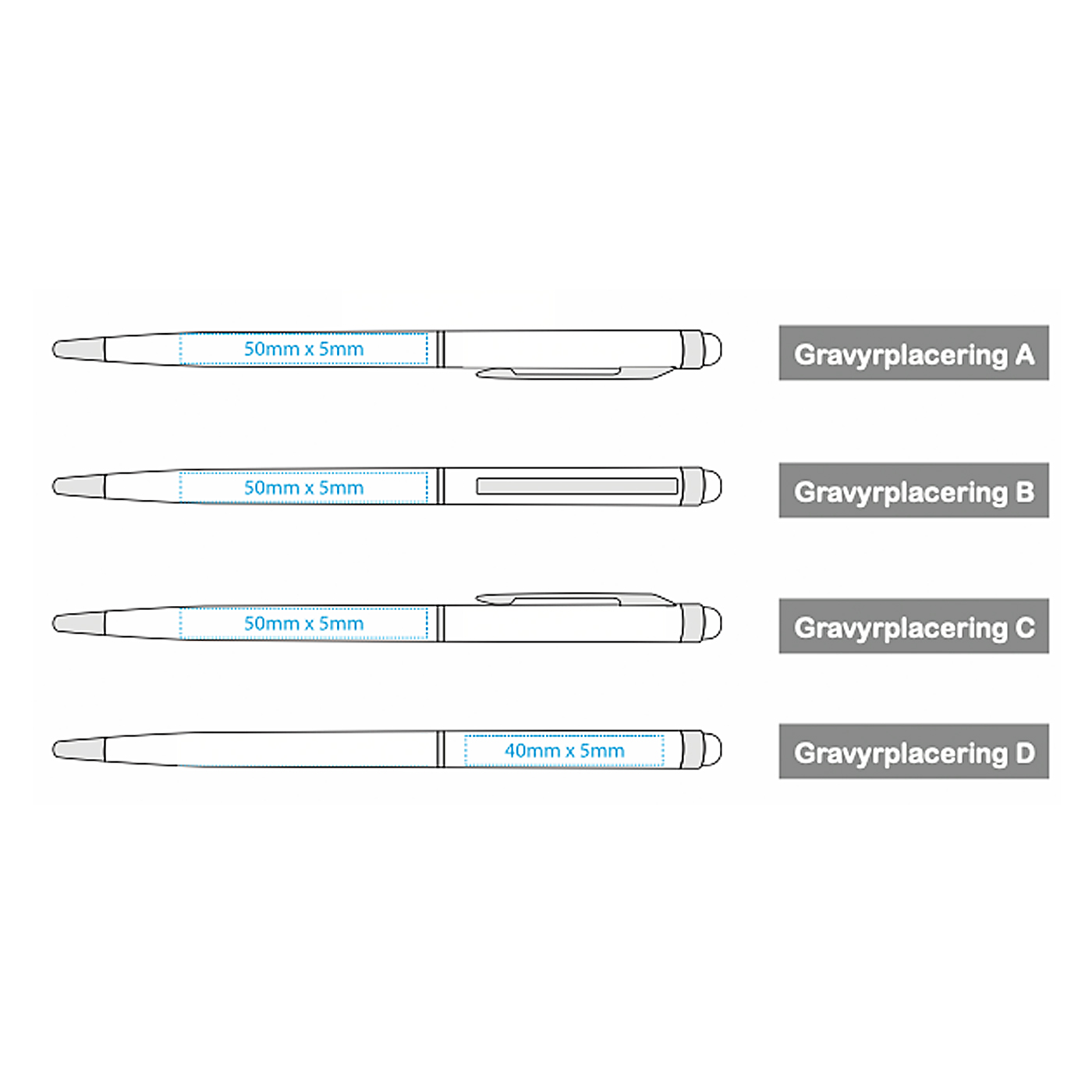 Slim penna med gravyr - 2