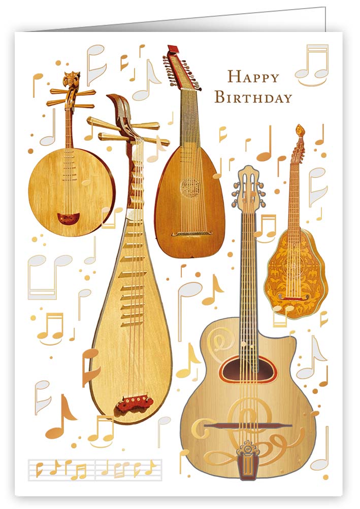 Happy Birthday, Vintage Guitars, Greeting Card