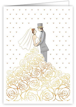 Flower Wedding dress, Greeting Card