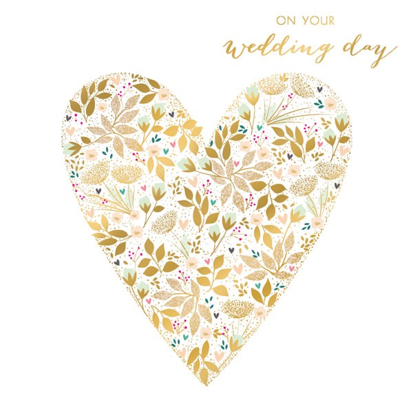 Wedding Floral Heart, Everyday Large Card
