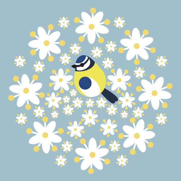 Blue Tit On Gift Bag, Everyday Single Card