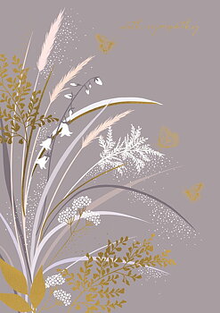 Sympathy Wheat & Butterflies, Everyday Single Card