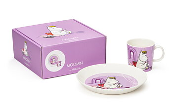 Arabia Presentset - Mugg 30 cl + Tallrik - Snorkfröken lila