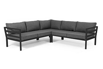 Weldon hörnsoffa mattsvart från Brafab med allvädersdynor