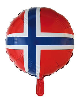 Folieballong med Norges flagg (46 cm)